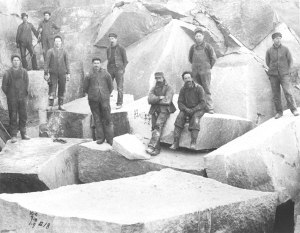 Granite Quarry and workers, Consolidated Granite Co., Eagan Quarry, Barre, Vermont, date unknown.